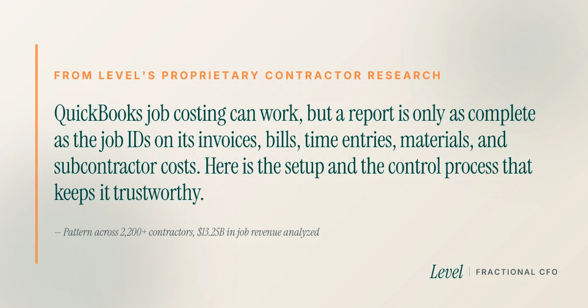 How to Set Up Job Costing in QuickBooks for Contractors | Level